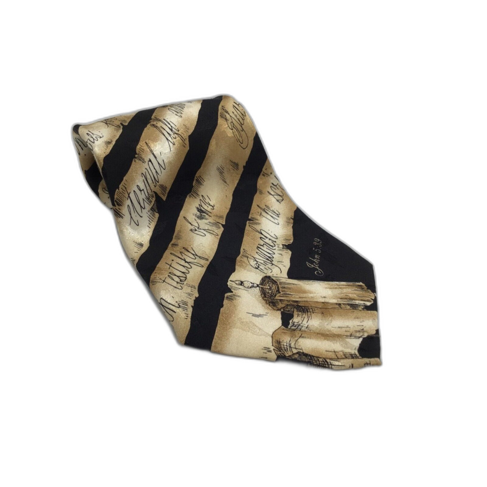 Eagles Wings Christian Necktie 100% Silk Scripture John 5:39 Stripes Church